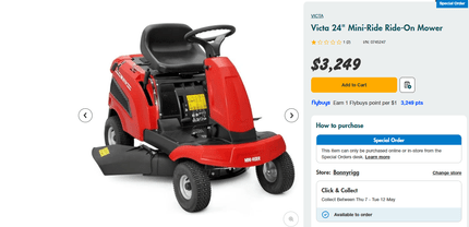 Victa 24 Mini Ride Ride-On Mower - Lawn Mowers in Kemps Creek NSW ...
