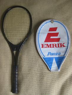 Vintage Emrik Panza Graphite Model Tennis Racquet & Orig Cover (1980s)