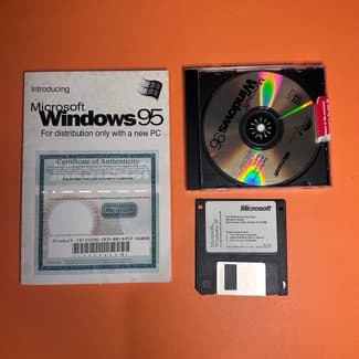 Vintage Microsoft Windows 95 OEM CD Install Media, Boot Disk & Manual ...
