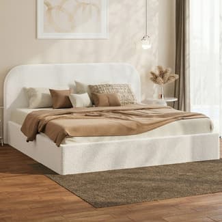 Vic 20 Computer Storage Bed Frame King Gas Lift Base Storage Boucle Rounded Corner - Beds in ...