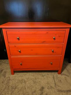 ikea red hemnes 3 drawer dresser Ikea Hemnes 3-Drawer Chest in Red