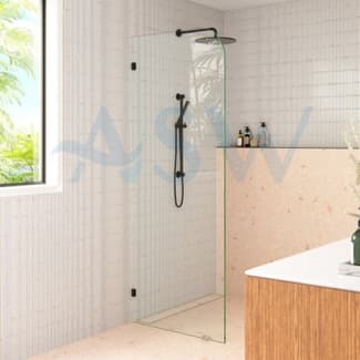 Curved Corner Frameless Shower Glass Panel Brisbane - 10mm, 2050mm ...