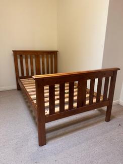 King single wooden bed frame and Sealy pillow top mattress - Beds in ...