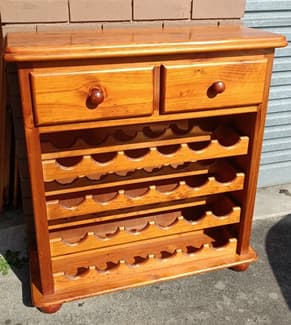 Timber Dress Rack solid timber wine rack with 2 drawers, h97x90x35cm - Cabinets in Glen ...