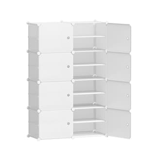 Shoe Rack DIY Set of 8 Storage Cube Stackable White - Bookcases ...