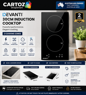 Devanti Induction Cooktop 30cm Electric Cooker - Cooktops & Rangehoods ...