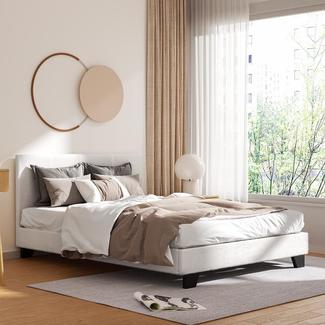 Artiss Neo Boucle Bed Frame Double Size with Textured - Beds in ...