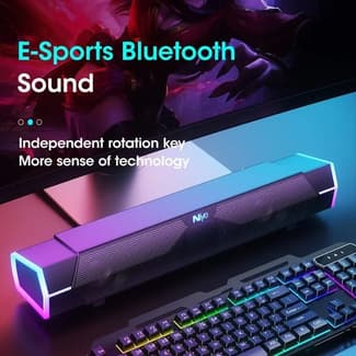 Computer Inclined Computer Bluetooth RGB Light Speaker Black - Computer Speakers in ...