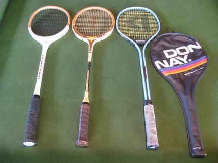 Lot 2 Raquettes Bois Vintage Spalding Air-Flite - Badminton Squash Set Ancien